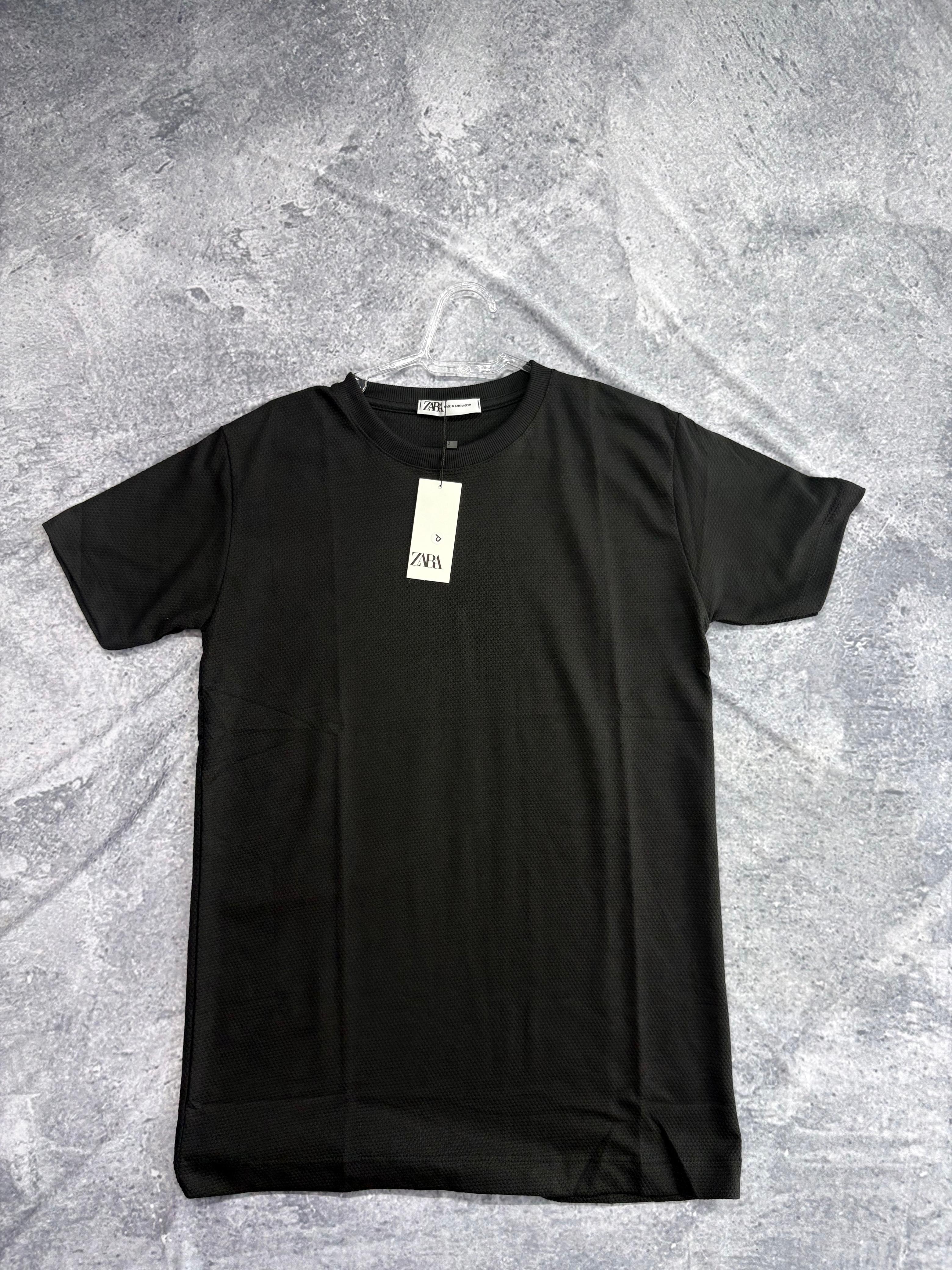 CAMISETA ZARA TEXTURIZADA   PRETA