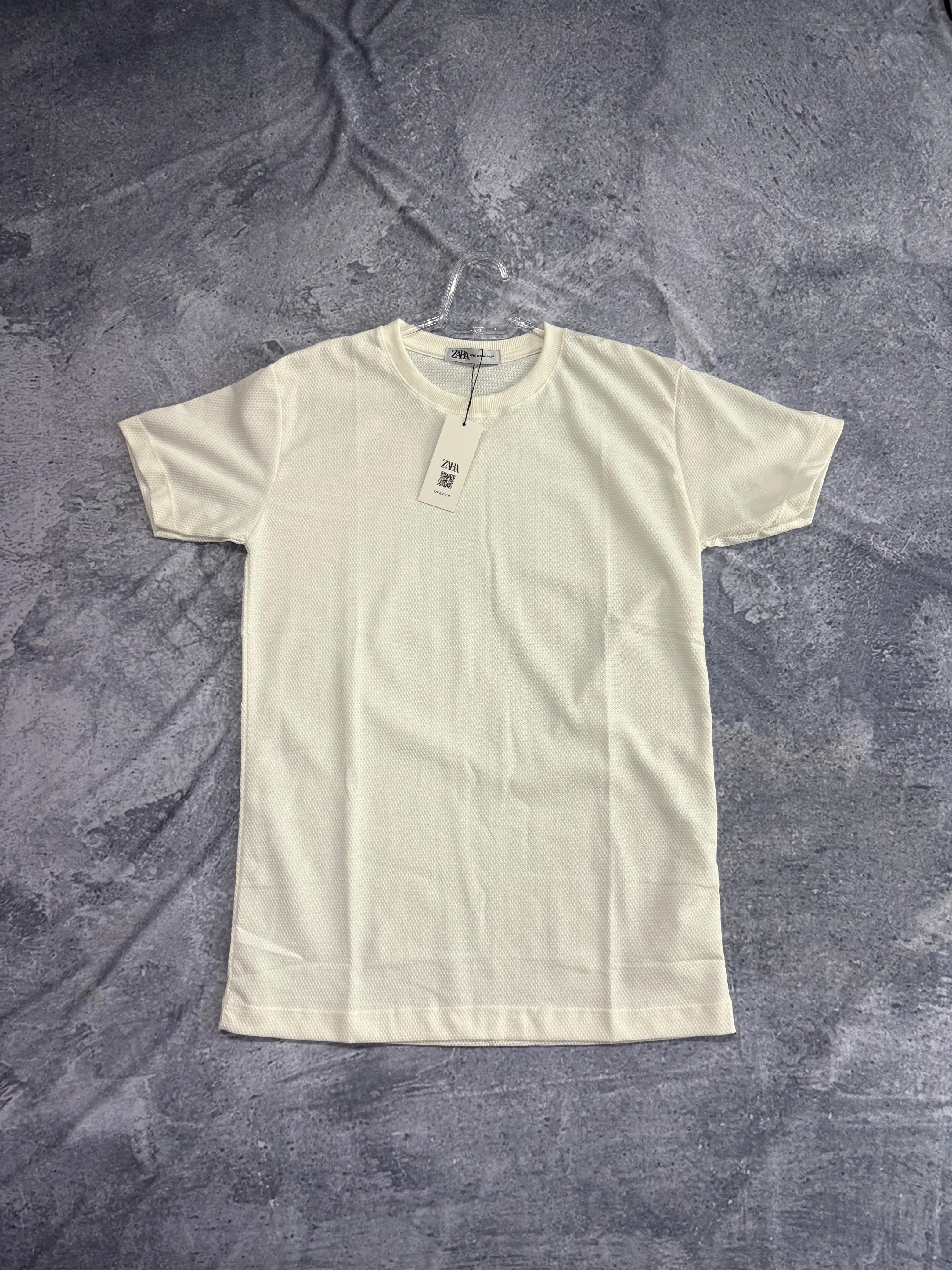 CAMISETA ZARA TEXTURIZADA BRANCO