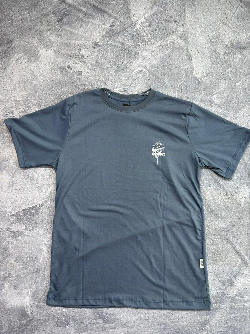 CAMISETA MALHA PREMIUM NIKE • 30.1 PENTEADA \& LAVADA  AZUL JUST DO IT