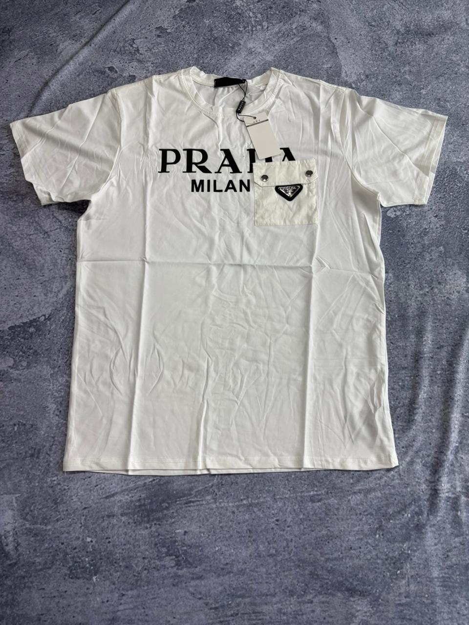 CAMISETAS DE GRIFE PRADA (detalhe PRADA, branco )