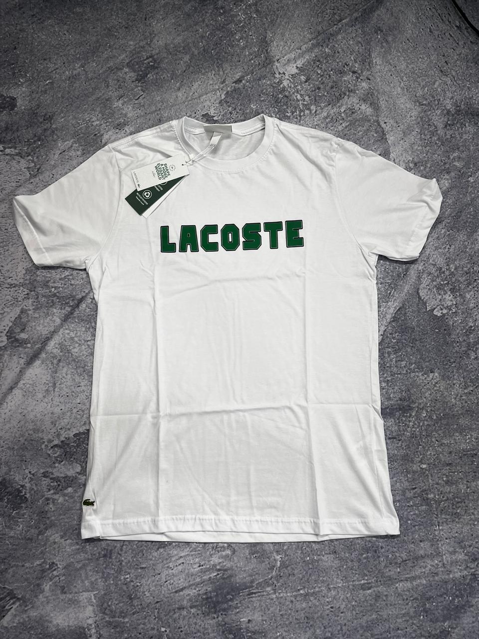 CAMISETAS 40.1 LACOSTE branca com verde