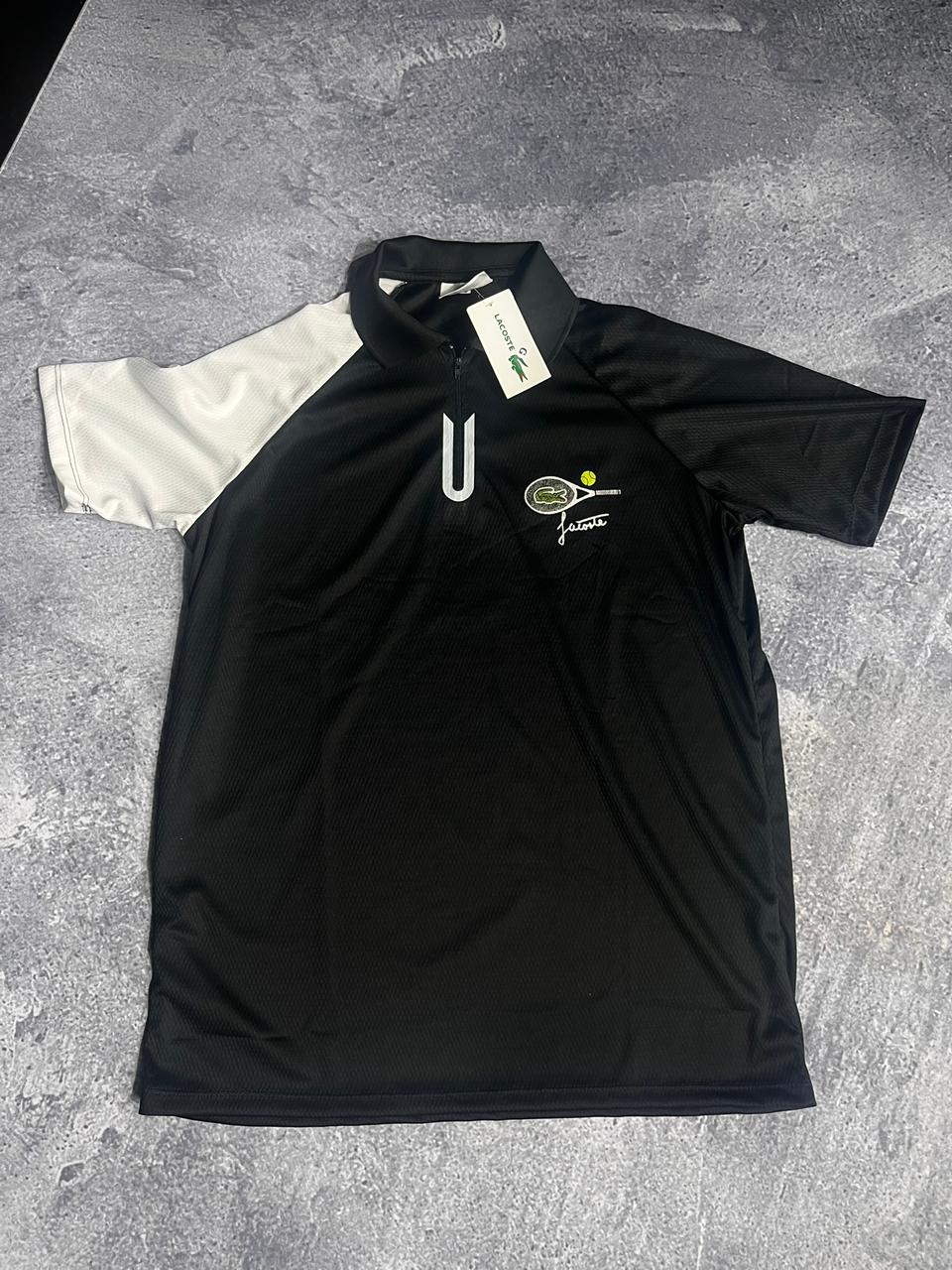 CAMISETA POLO DRY FIT LACOSTE PRETA TENIS