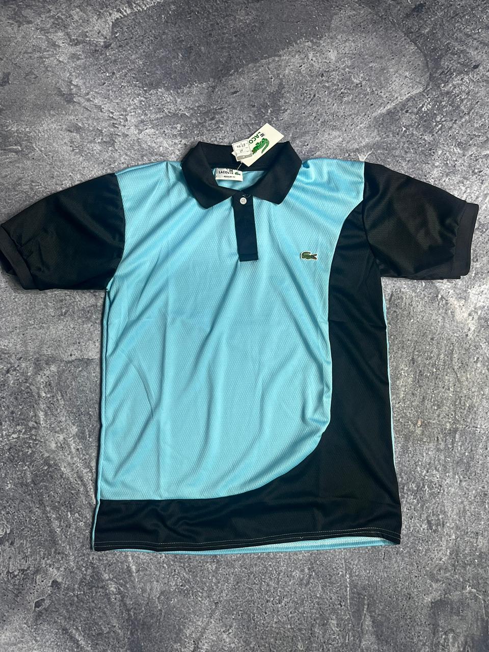 CAMISETA POLO DRY FIT LACOSTE  AZUL BEBE